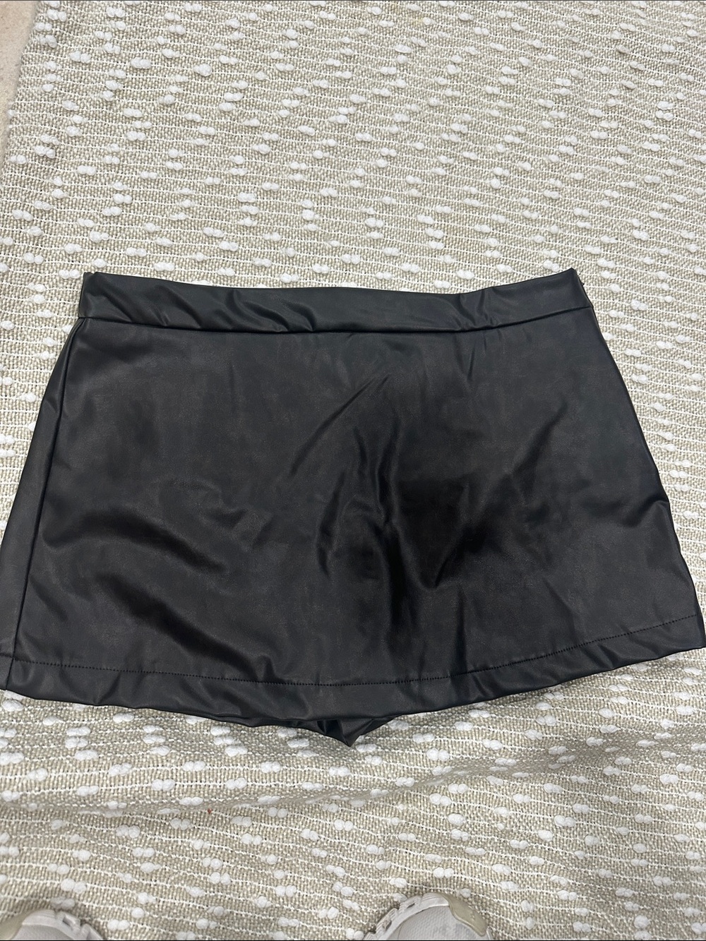 Altar'd State Black Faux Leather Skort